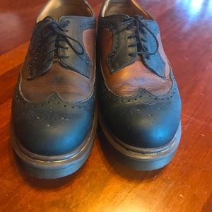 Vintage Dr Martens Two tone Oxford:  black and brown.  Rare.